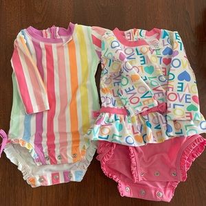 Lot of 2 rufflebutts swimsuits 0-3 months and 3-6 months